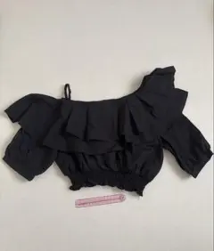 GRLワンショルダー フリル トップス ブラックのサムネイル