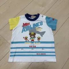 良品　ミキハウス　飛行機　プリント　Tシャツ　80