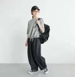 SOLAMONAT(ソラモナ) パフ天竺裾紐5分袖プルーオーバー