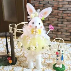ハンドメイドドール バッグチャーム キーホルダー カントリードール うさぎ
