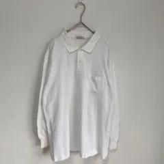 DAKSGOLF】コットン100% ポロシャツ　長袖【L】ゴルフウェア　白　古着のサムネイル