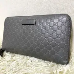GUCCI グッチ✨ 長財布 マイクロシマ ラウンドファスナー GG ウォレット
