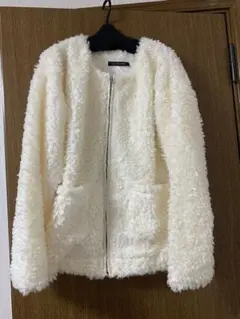 ファーコート ホワイト ページボーイ ボアコート プードルファーコート