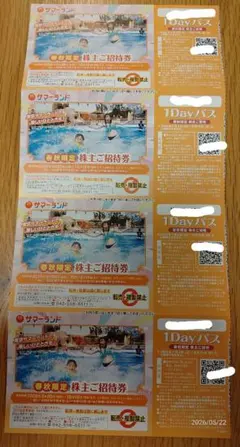 東京サマーランド 春秋限定株主ご招待券 1Dayパス4枚のサムネイル