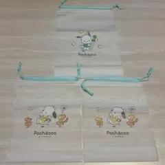 サンリオ　ポチャッコ　ビニール巾着ポーチ　ダイソーのサムネイル