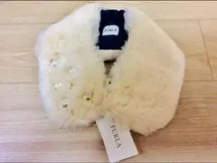 FURLA アイボリー ネックウォーマー　ファーティペット　ファー マフラー
