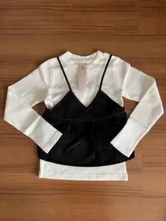 新品　petitmain プティマイン　ビスチェ付トップス　130