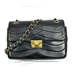 CHANEL シャネル マドモアゼル 波ステッチ ラムスキン チェーンショルダー