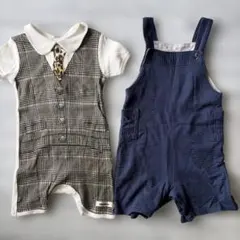 ロンパース80㎝男の子　半袖　夏フォーマル　Con b iminiオーバーオール