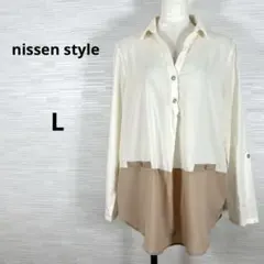 新品nissen style★ニッセン　ブラウス　背中にシミあり　L ゆったりのサムネイル