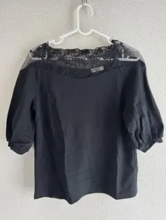 earth music&ecology ブラックトップス レース付き