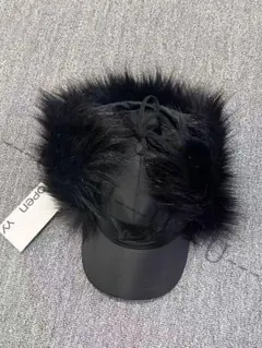 Openyy 帽子 ファー キャップ ニンニン ブラック フライトキャップ open yy キャップ ファー ニンニン - メルカリ