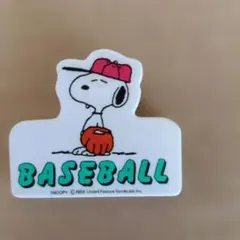昭和レトロ　当時物　スヌーピー クリップ BASEBALL トンボ鉛筆