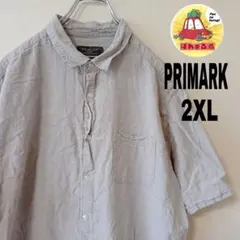USA古着 PRIMARK 半袖ボタンシャツ　2XL　ベージュのサムネイル
