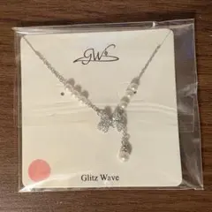 【ネックレス】LuLuDiy Glitz Wave リボン シルバー