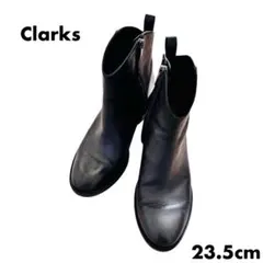 Clarks クラークス サイドジップ ショートブーツ レザー 23.5