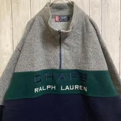 好配色⭐︎チャップス　ハーフジップ　刺繍ロゴ　3色　オーバーサイズ　スウェット
