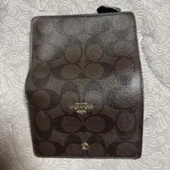COACH 二つ折り財布 シグネチャー ブラウン