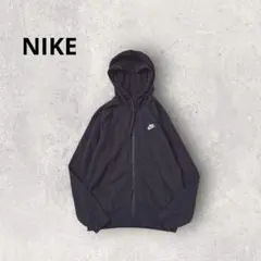 ナイキ パーカー ジップアップ ロゴ刺繍 コットン スポーティー 羽織り 黒