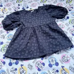 専用　ペアマノン　150 黒　花柄　バルーンスリーブチュニック　半袖　ジャガード