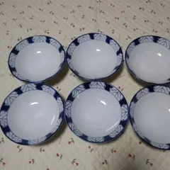 藍色の葉柄の皿 5客のサムネイル