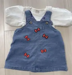 【petit main】ハローキティ ジャンパースカートセット 80cm