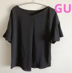 GU エアリー2WAYフレアスリーブブラウス Sサイズ