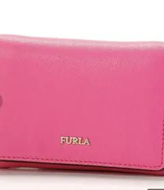 【希少】美品 フルラ Wホック 小銭入れ付き三つ折り ピンク バビロン