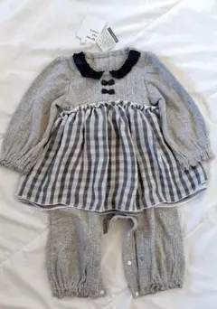 新品未使用　アプレレクール　チュニック風ロンパース　チェック柄　80