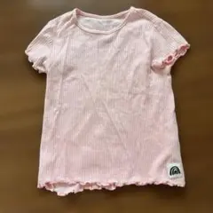 【H&M】ピンクリブTシャツ　100センチ