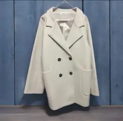 お値下げ中！JUNOAH ジュノア　ダブルピーコート　ベージュ　Lサイズ