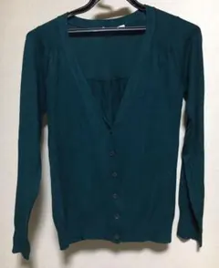 レトロガール　深緑色　カーディガン