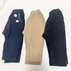 GU ベビー　子供服　パンツ　ボトムス　ズボン　七分丈　3点セット　80cm
