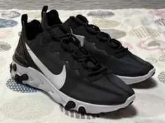 ナイキ ウィメンズ リアクト エレメント 55 ブラック/ホワイト 28.5cm