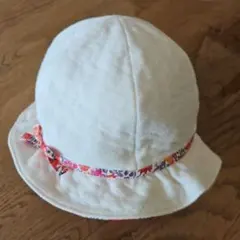 49cmフラワー柄リボン付きバケットハット