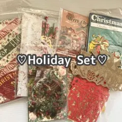 【①】6種 コラージュ 海外 素材紙 ステッカー シール まとめ売り クリスマス