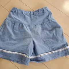 familiar 水色 レース付き ハーフパンツ