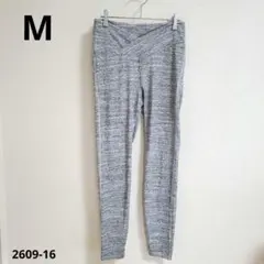 ピンク【M】レギンス ストレート 杢 灰 コットン トレーニング ヨガ ジム