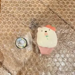 【美品】【未開封】　すみっこぐらし　しろくま　ガチャ　２種(キャラ時計・ピンズ)