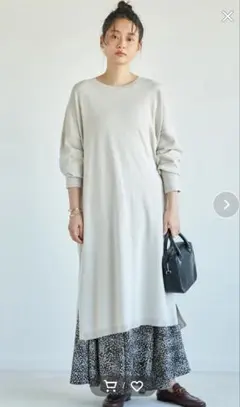 AMERICAN HOLIC　ストレートラインニットワンピース　ベージュ