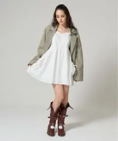 TINA:JOJUN ポケット付き ルーズキャミワンピース ホワイト