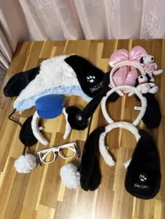 スヌーピー　カチューシャ　帽子セット　ユニバ