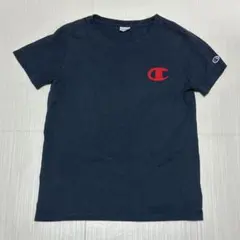 チャンピオン 古着 Tシャツ 刺繍 ネイビー　L