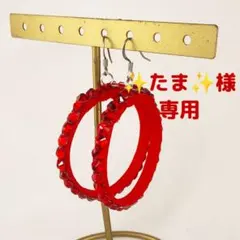 ☆✨たま✨☆ オーダー フープイヤリング フック 赤 ☆✨たま✨様 専用☆ オーダー フープイヤリング フック 赤 - メルカリ