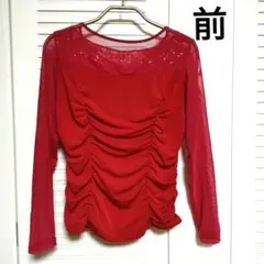 お値下げ　チャコット トップス 赤 パーティ M クリスマス お正月 上品