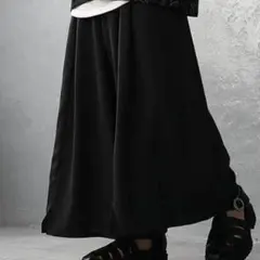 MinoriTY タック ワイド バギー ハカマ パンツ 袴 ブラック 黒