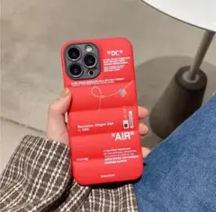 ★iPhone16Pro★ ダウン風ケース レッド