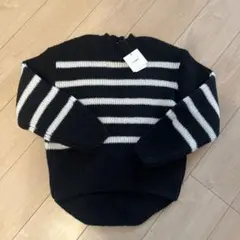 ストライプニットセーター（黒と白）