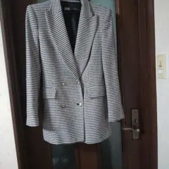 ZARA チェック柄 ダブルブレストジャケット