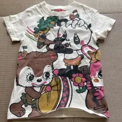 キャラクターTシャツ クリーム色・ピンク GRNUND GRANO